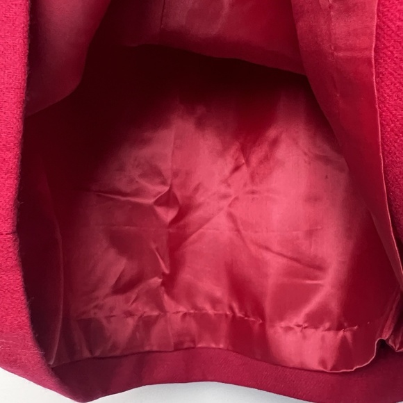 Vintage Rena Rowan Saville Skirt Women's 14P Lined Zipper 100% Pure Wool Red - Picture 5 of 6